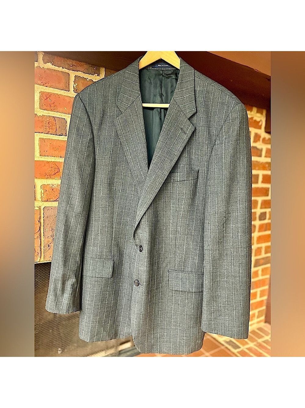 Chaps Ralph Lauren Gray Pinstripe Wool Blazer XXL